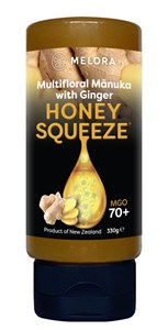 Bild von Manuka-Honig MGO 70+ Ingwer Squeeze, 330 g, Melora